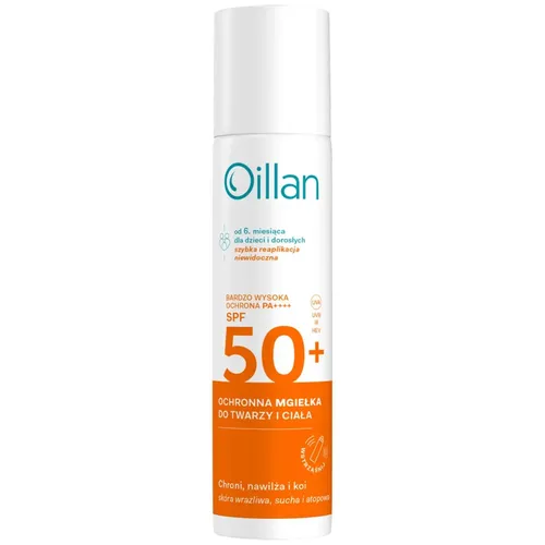 Oillan Sun - ochronna mgiełka do twarzy i ciała, od 6 miesiąca, SPF 50+, 75 ml