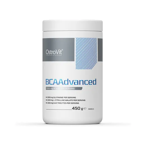 OstroVit BCAAdvanced, smak mango, 450 g (Data ważności: 25.09.2026)