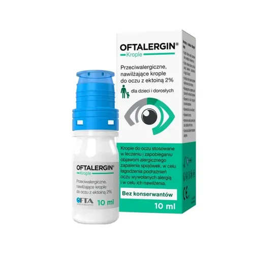 Oftalergin, krople do oczu przeciwalergiczne nawilżające z ektoiną 2%, 10 ml