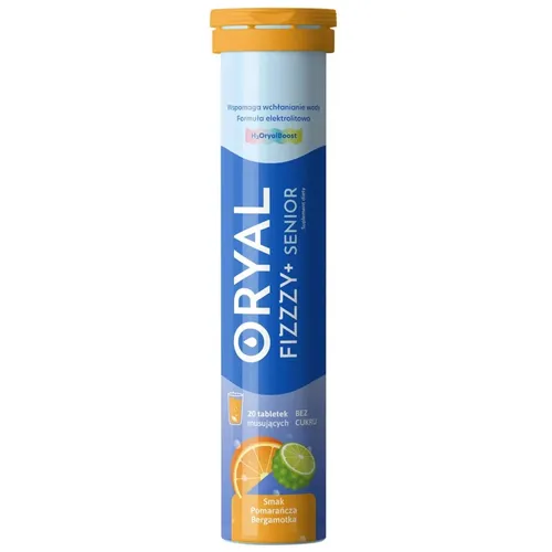 Oryal Fizzzy+ Senior smak pomarańcza-bergamotka, 20 tabletek musujących