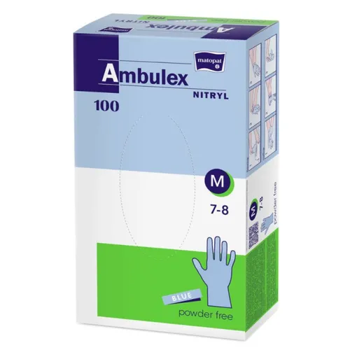 Ambulex - rękawice nitrylowe niejałowe, rozmiar M, 100 sztuk