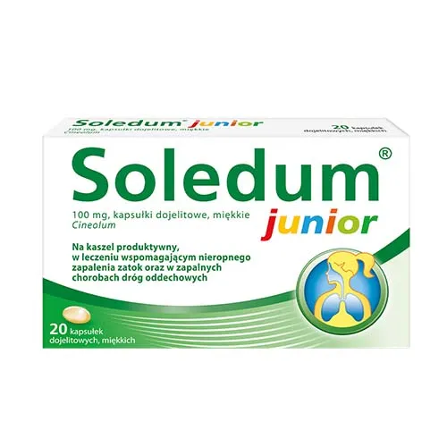 Soledum Junior 100 mg, 20 kapsułek (Data ważności: 31.10.2026)