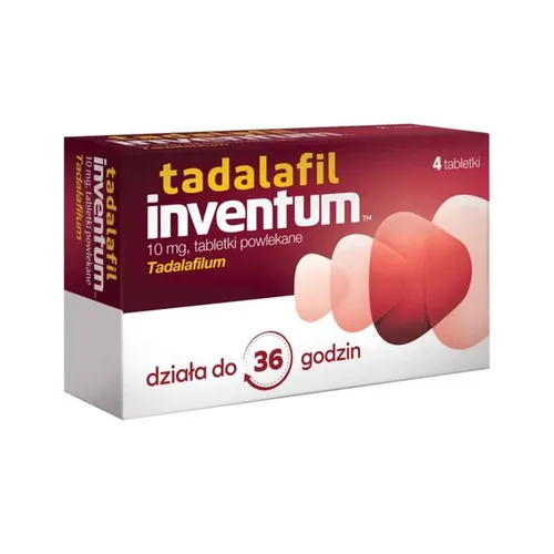 Tadalafil Inventum 10 mg, 4 tabletki do rozgryzania i żucia