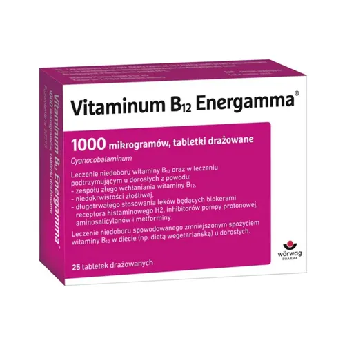 Vitaminum B12 Energamma 1 mg, 25 tabletek