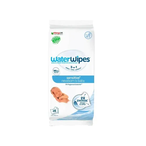 WaterWipes Bio - chusteczki nawilżane dla noworodków i niemowląt, 28 sztuk