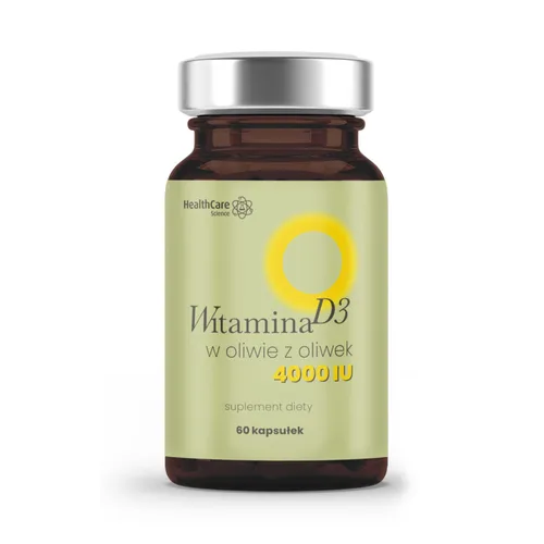 HealthCare Science, Witamina D3 4000 IU w oliwie z oliwek, 60 kapułek
