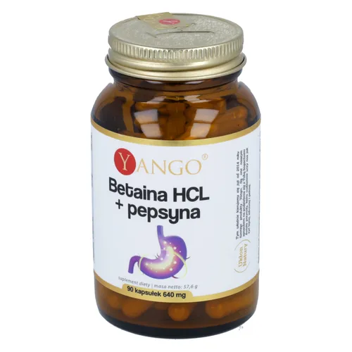Yango Betaina HCL + pepsyna, 90 kapsułek (Data ważności: 31.07.2026)