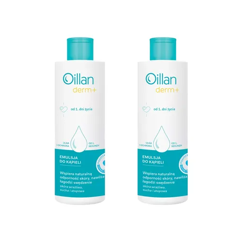 ZESTAW: 2x Oillan Derm+ - emulsja do kąpieli, od 1. dnia życia, 400 ml