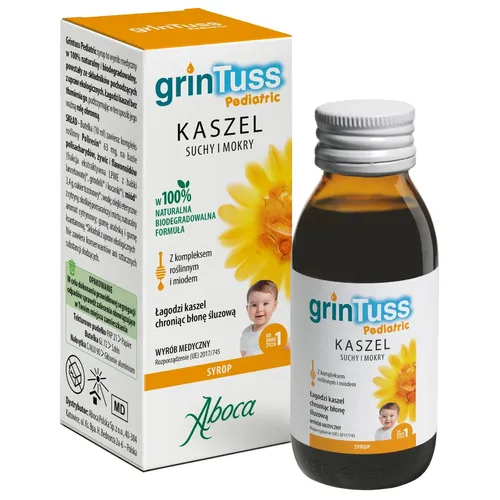 Aboca Grintuss Pediatric - syrop na kaszel mokry i suchy, 180 g