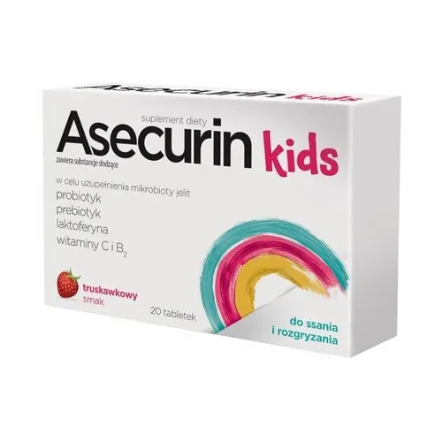 Asecurin Kids, 20 tabletek do ssania (Data ważności: 30.11.2026)