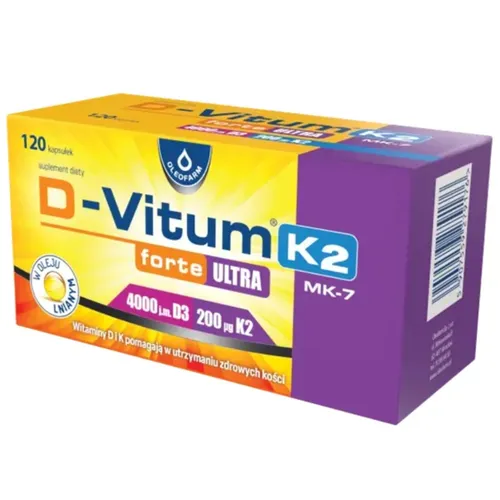 D-Vitum Forte Ultra, 4000 j.m. K2, 120 kapsułek