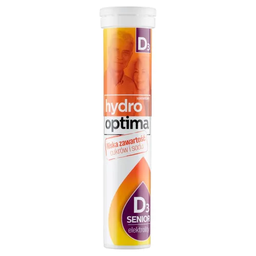 HydroOptima Senior D3, 20 tabletek musujących (Data ważności: 30.11.2026)