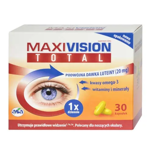 MAXIVISION TOTAL - prawidłowe widzenie, kapsułki, 30 sztuk (Data ważności: 31.12.2026)