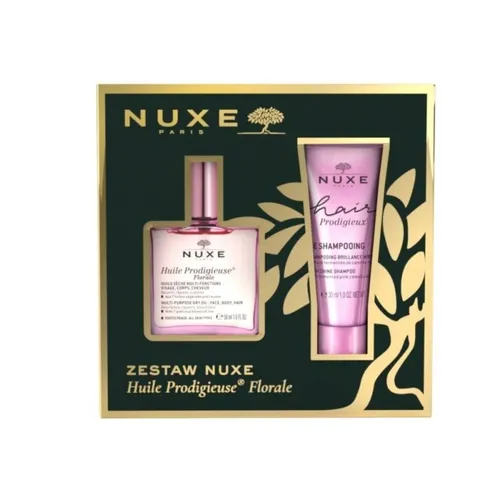 Nuxe - Huile Prodigieuse Florale Suchy olejek + Hair Prodigieux Szampon wygładzający, 1 zestaw (Data ważności: 30.11.2026)