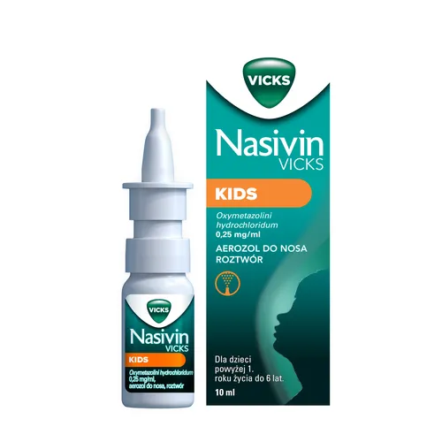 Nasivin Kids 0,25 mg/ml, aerozol do nosa, roztwór, 10 ml