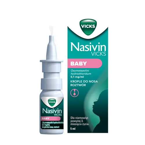 Nasivin Baby 0,1 mg/ml, krople do nosa, roztwór, 5 ml