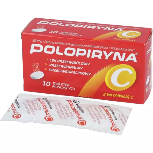 Polopiryna C 500 mg + 200 mg, 10 tabletek musujących