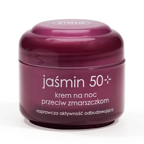 ziaja jaśminowa - jaśmin w kremie przeciw zmarszczkom na noc, 50+, 50 ml