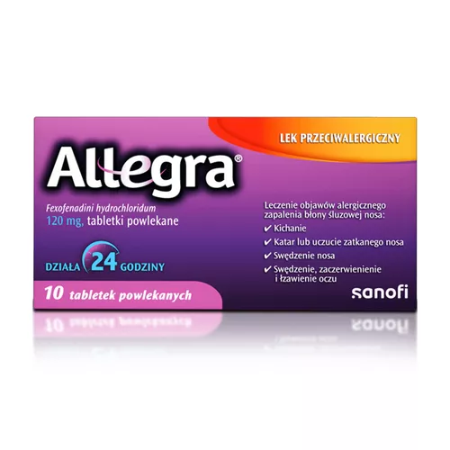Allegra 120 mg, 10 tabletek powlekanych