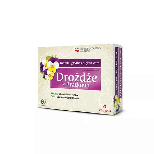 Drożdże z Bratkiem - tabletki, 60 sztuk