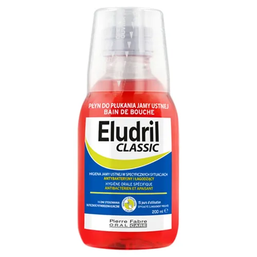 Eludril CLASSIC - płyn do płukania jamy ustnej łagodzący podrażnienia dziąseł, 200 ml