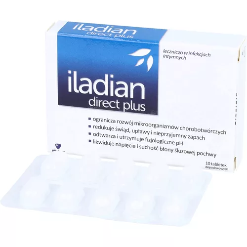 Iladian direct plus - kapsułki dopochwowe, infekcje pochwy, 10 sztuk