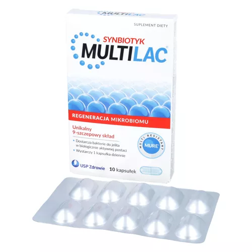 Multilac Synbiotyk (probiotyk + prebiotyk), 10 kapsułek