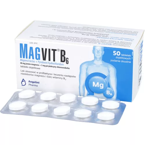 Magvit B6, 48 mg + 5 mg, 50 tabletek dojelitowych