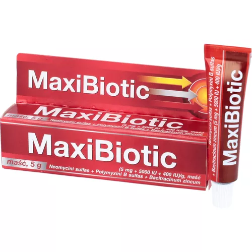 MaxiBiotic (5 mg + 5000 j.m. + 400 j.m)/g, maść, 5 g