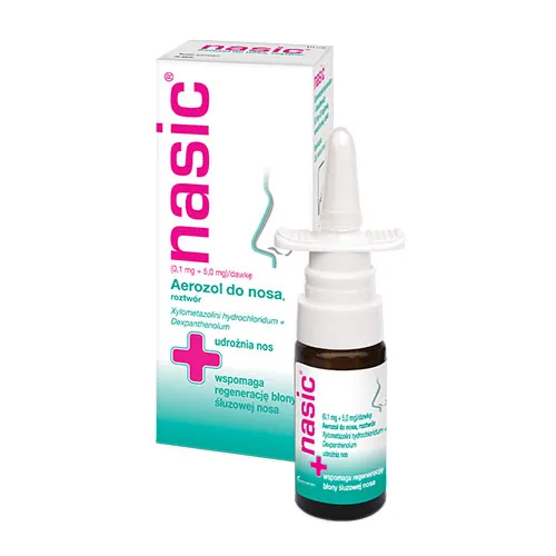 Nasic (0,1 mg + 5 mg)/dawkę, aerozol do nosa, roztwór, 10 ml