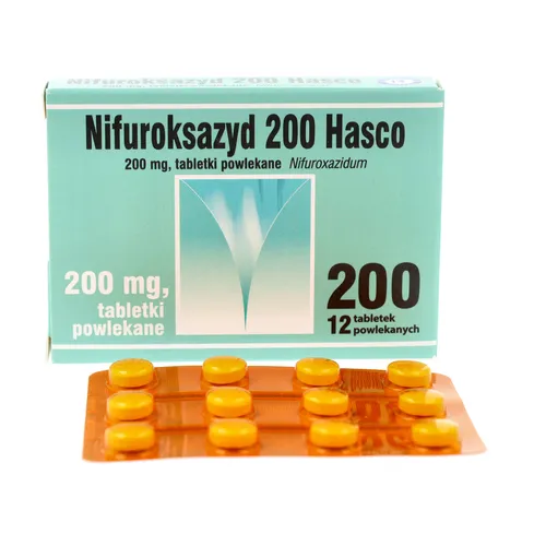 Nifuroksazyd 200 Hasco 200 mg, 12 tabletek powlekanych