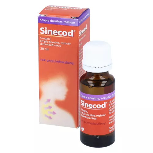 Sinecod 5 mg/ ml, krople doustne dla dzieci, 20 ml