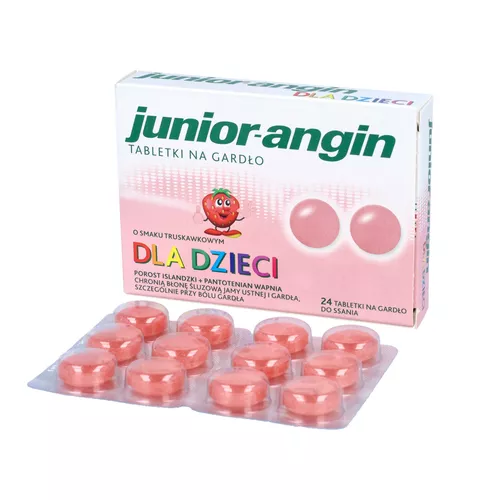 junior-angin dla dzieci - na gardło, tabletki do ssania, 24 sztuki