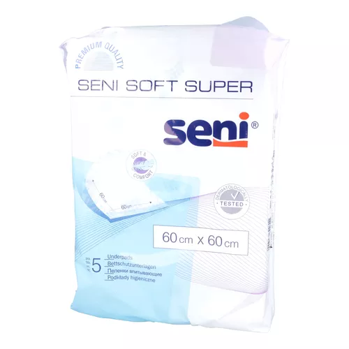 Seni Soft - podkłady higieniczne, 60 cm x 60 cm, 5 sztuk