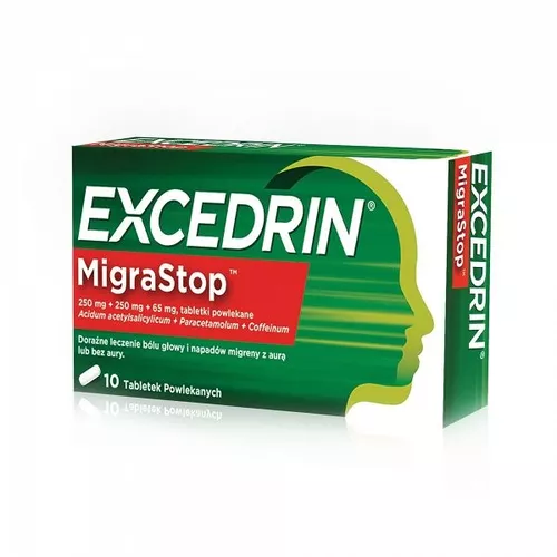 Excedrin Migrastop 250 mg + 250 mg + 65 mg, 10 tabletek powlekanych
