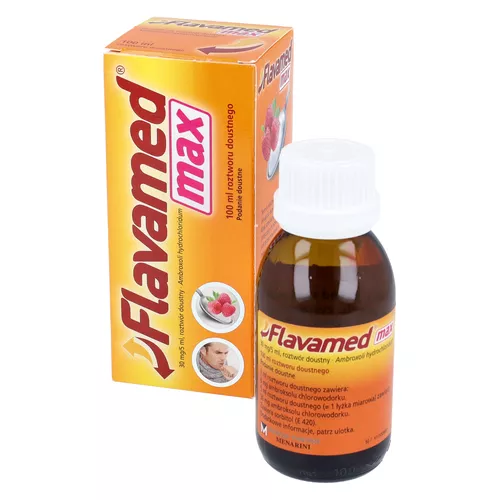 Flavamed Max 30 mg/5 ml, syrop, smak malinowy, 100 ml