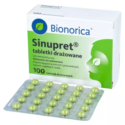 Sinupret, 100 tabletek drażowanych