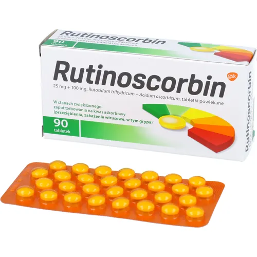 Rutinoscorbin 25 mg + 100 mg, 90 tabletek