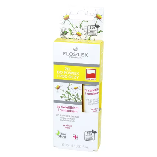 FLOSLEK - żel do powiek i pod oczy ze świetlikiem i rumiankiem, 15 ml