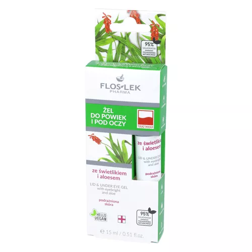 FLOSLEK - żel do powiek pod oczy ze świetlikiem i aloesem, 15 ml
