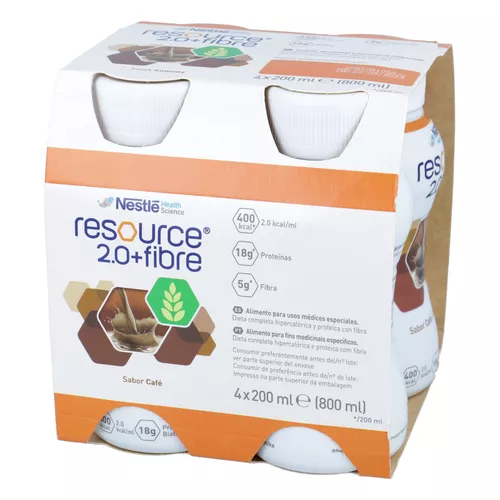 Resource 2.0 + fibre - o smaku kawowym, 4 x 200 ml