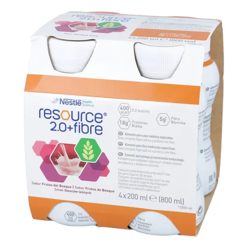 Resource 2.0 + fibre - o smaku owoców leśnych, 4 x 200 ml