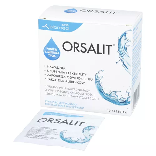 ORSALIT - elektrolity, bez dodatków smakowych, 10 saszetek