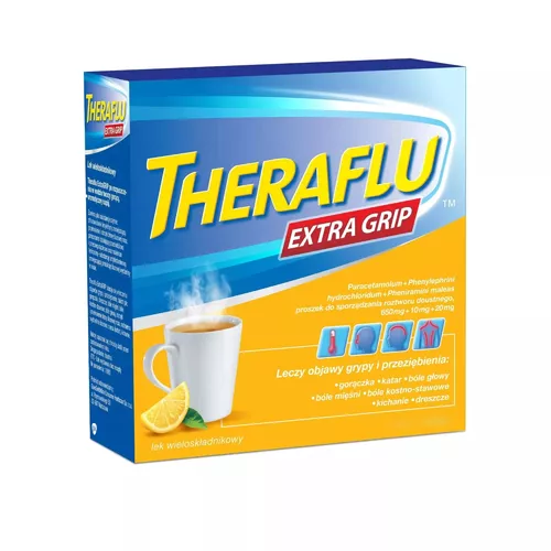 Theraflu Extra Grip 650 mg + 10 mg + 20 mg, 10 saszetek