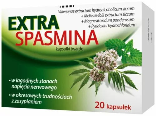 Extraspasmina 250 mg + 50 mg + 80 mg + 5 mg, 20 kapsułek