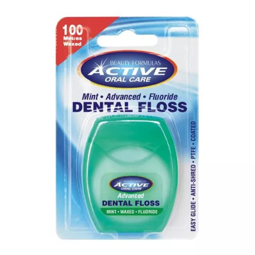 BEAUTY FORMULAS - Active Oral Care, nić dentystyczna udoskonalona, miętowa, 100m