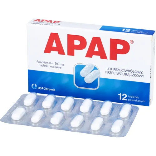 APAP 500 mg, 12 tabletek powlekanych