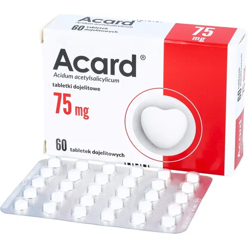 Acard 75 mg, 60 tabletek dojelitowych