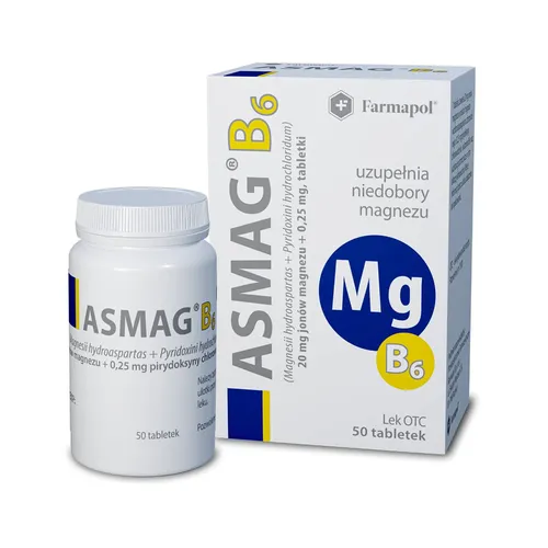 ASMAG B 20 mg + 0,25 mg, 50 tabletek