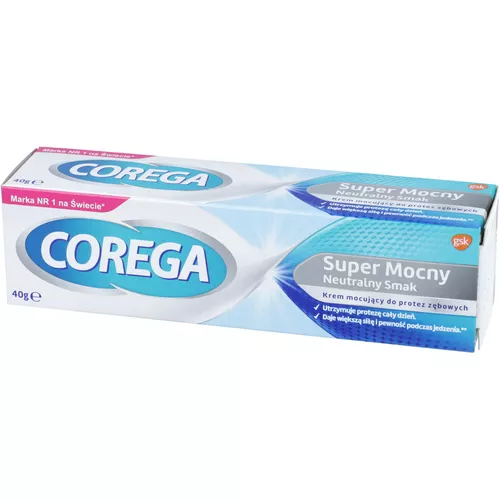 Corega Super mocny - krem do protez, smak neutralny, 40 g